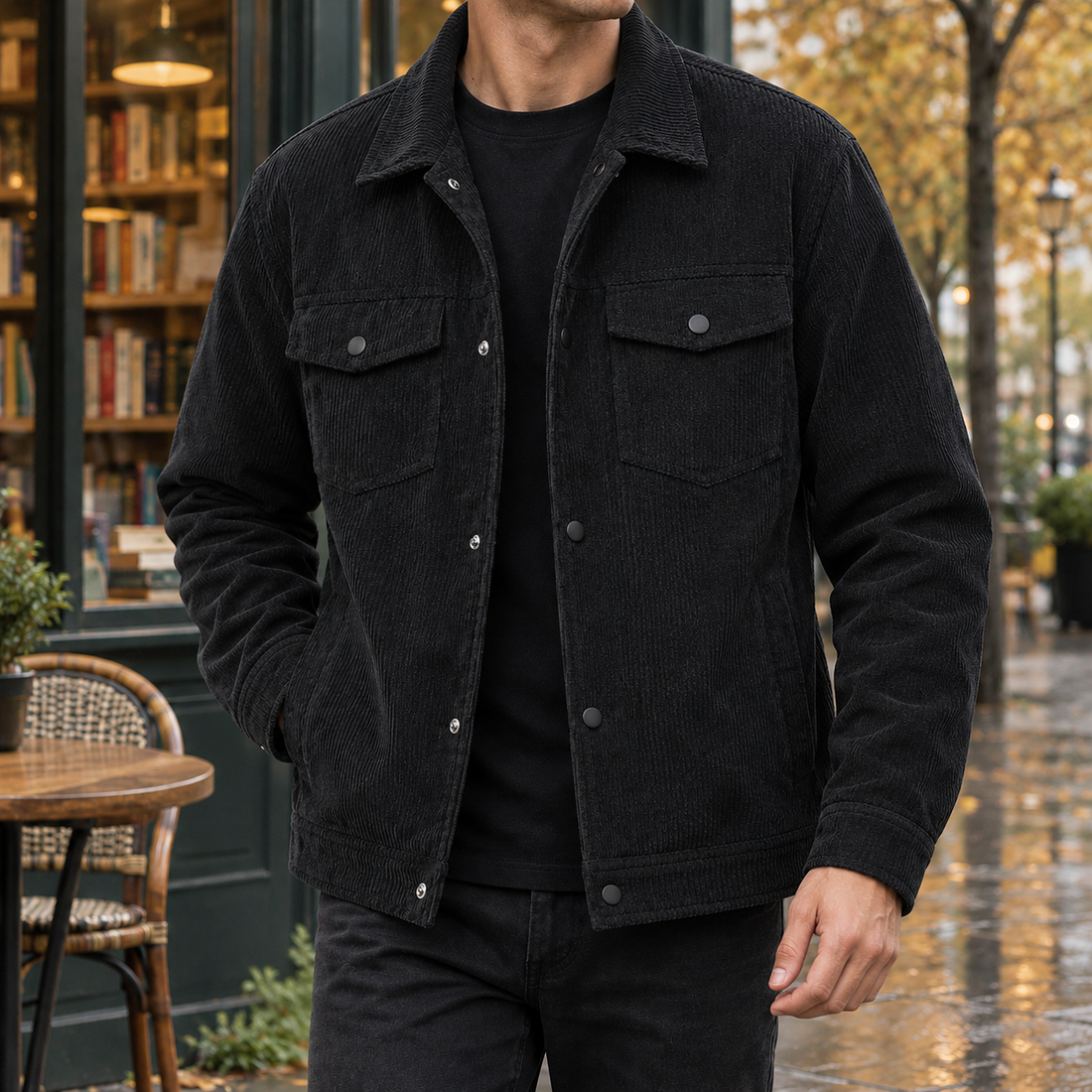Kasimir-Cole Corduroy Jacket - Black