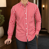 George-Hayes Striped Shirt - Red