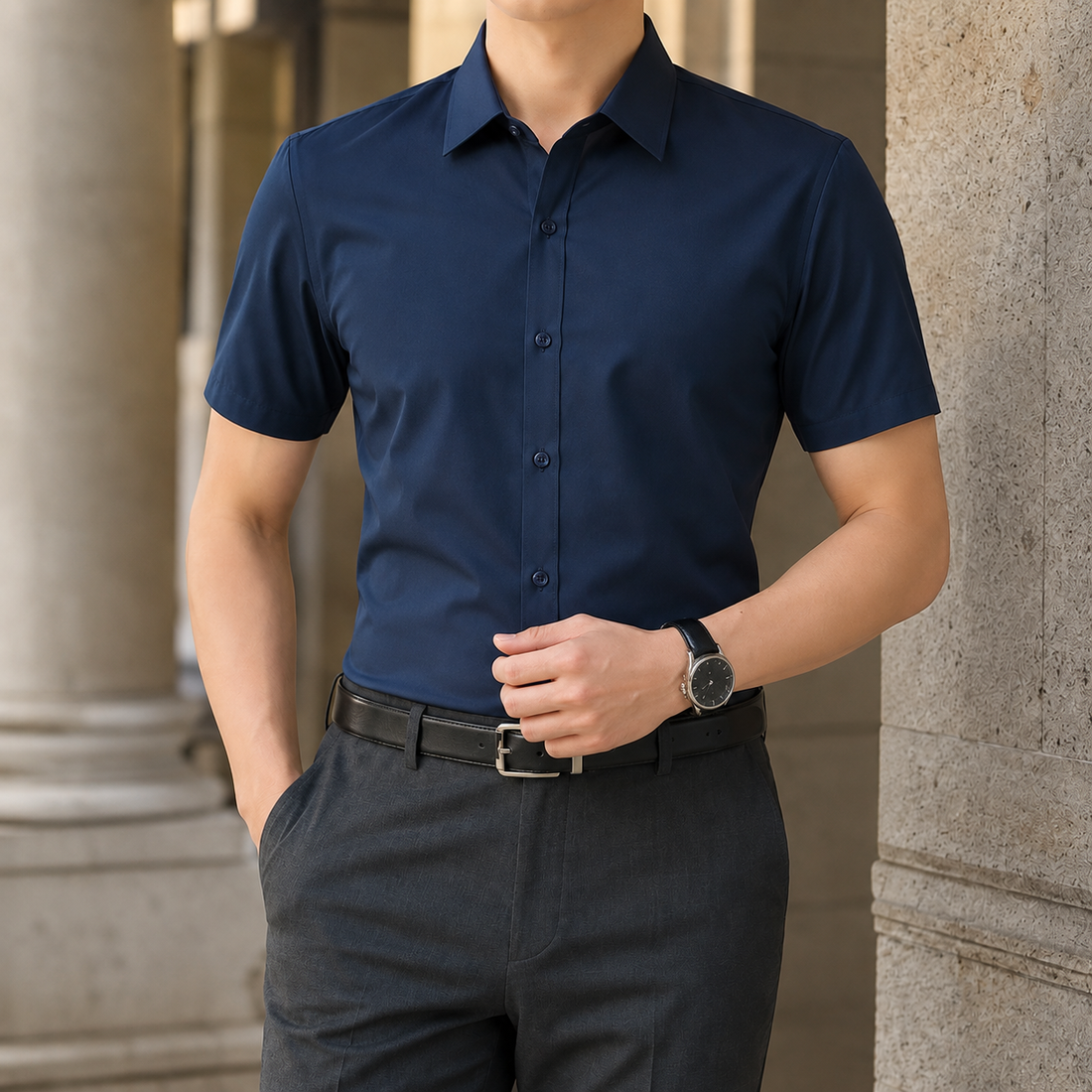 Octave Short Sleeve Shirt - Short Sleeve Shirt Dark Blue