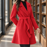 Sophie-Lane Belted Coat - Red