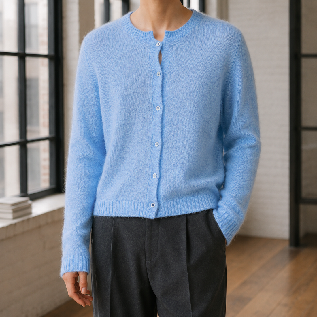 Jasper Silk Cashmere Sweater - Sky Blue