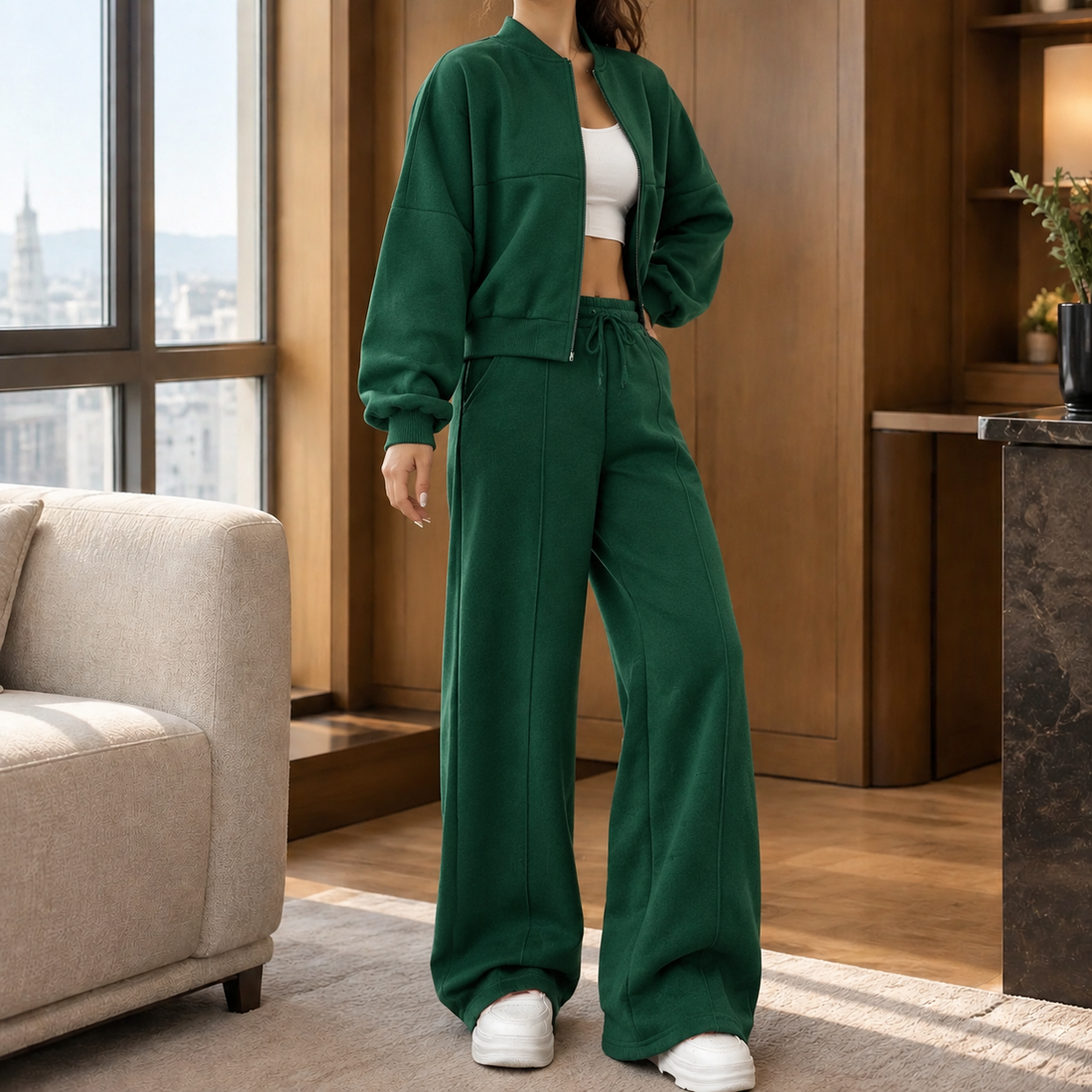 Tiphaine Relaxed Set - Dark Green