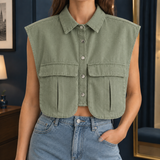 Gabrielle Utility Top - Army Green