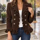 Mercedes-Lane Ruffled Jacket - Brown