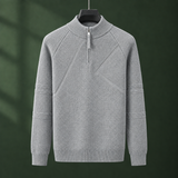 Alfred Half Zip Sweater - Light Gray