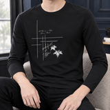 Colm-Grant Crew Neck Top - Bamboo Flower Black