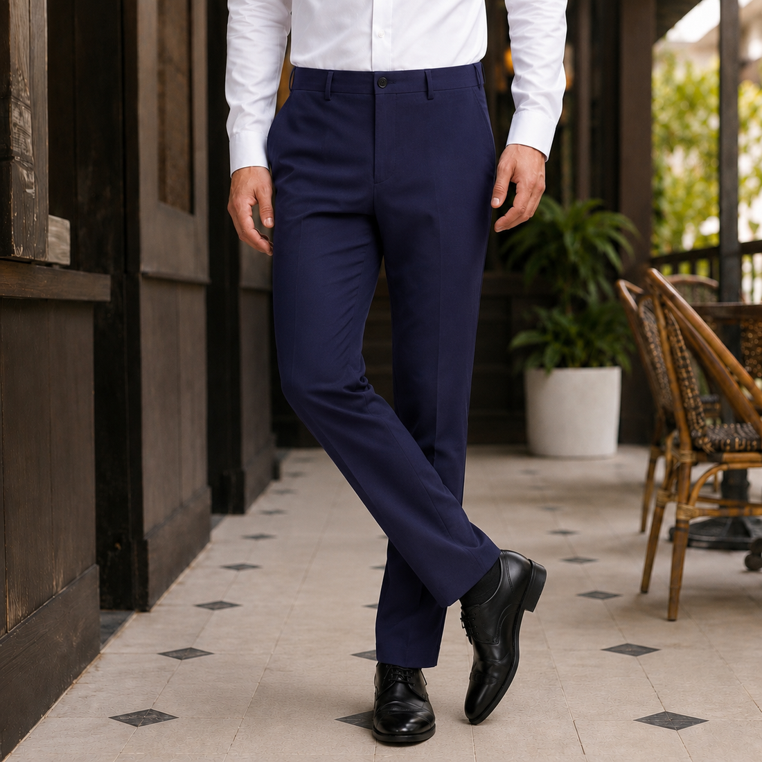 Ramsey Tapered Dress Pants - Dark Blue