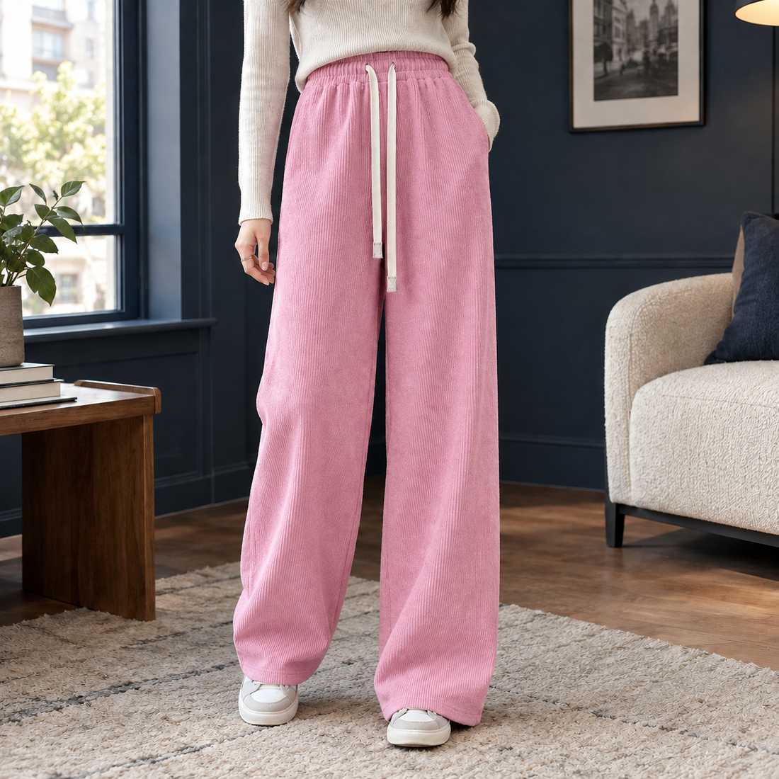 Evelina-Louise Wide Leg Pants - Pink