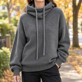Arabella-Belle Cowl Neck Sweater - Gray
