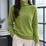 April-Pearl Roll Neck Sweater - Green