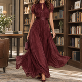 Naomi Keyhole Maxi Dress - Wine Red