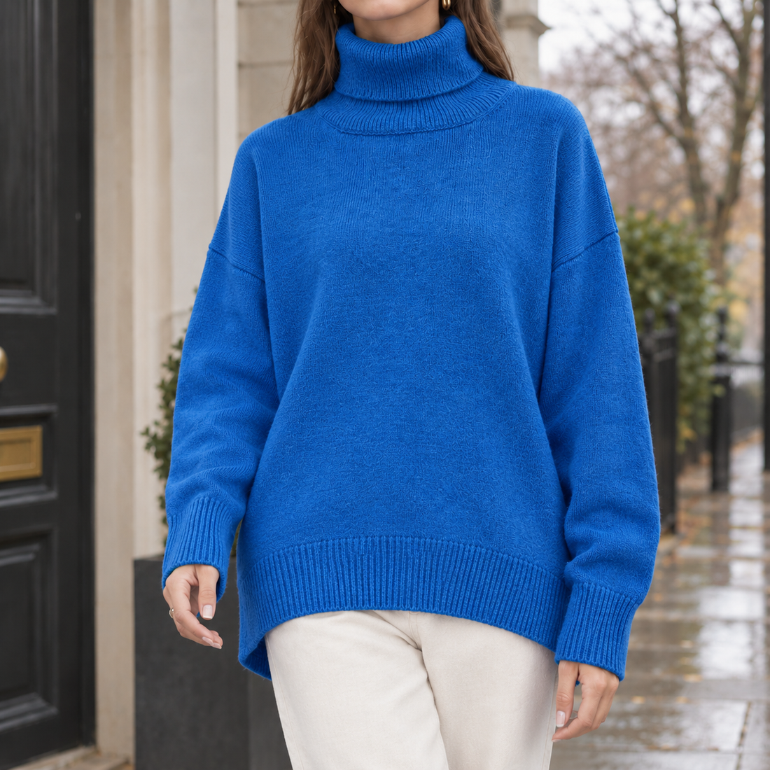 Celine-Belle Turtleneck Sweater - Blue