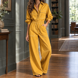 Soraya-Jade Wide Leg Jumpsuit - Earthy Yellow