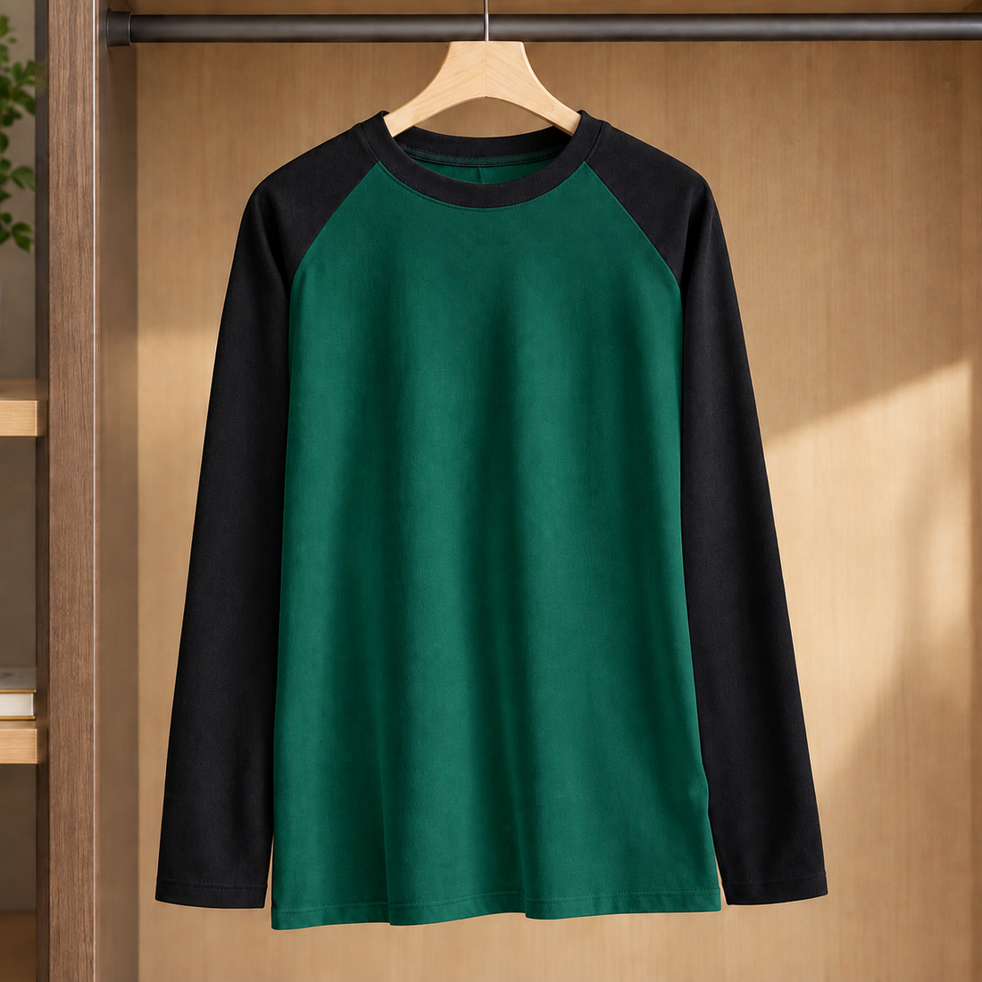 Oswin-Tate Raglan Top - Spliced ​​german Green