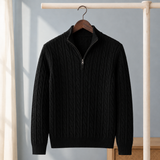 Matteo Quarter-Zip Sweater - Black