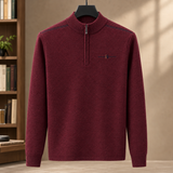 Augustus Quarter Zip Sweater - Burgundy