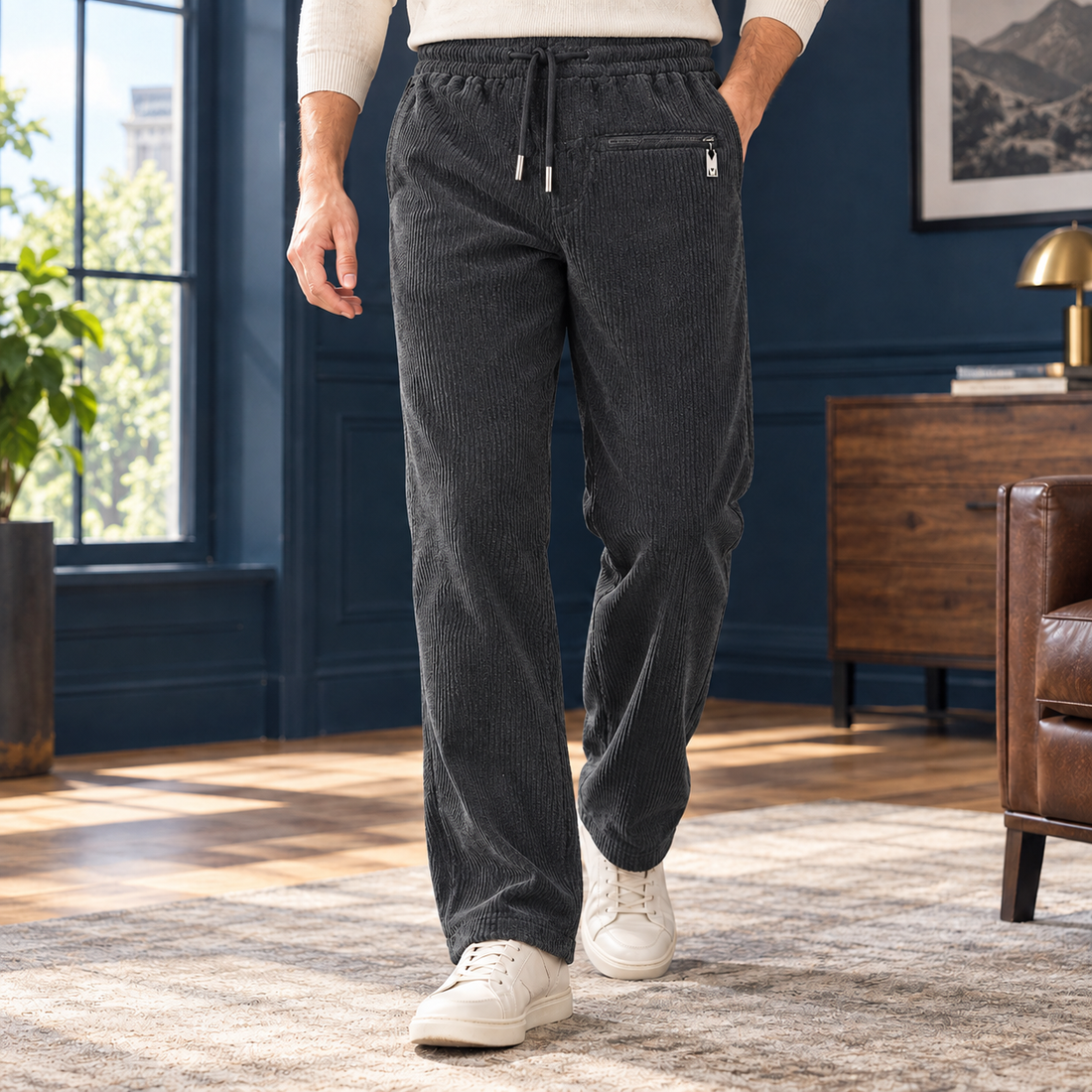 Raymond Straight Leg Pants - Dark Gray