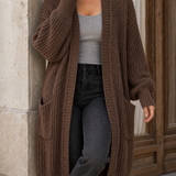 Alexandra-Faye Chunky Cardigan - Brown