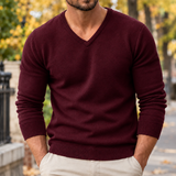 Gregory-Tate V Neck Sweater - Wine Red