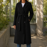 Cordelia Belted Overcoat - Black