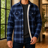 Stellan Check Jacket - Navy Blue