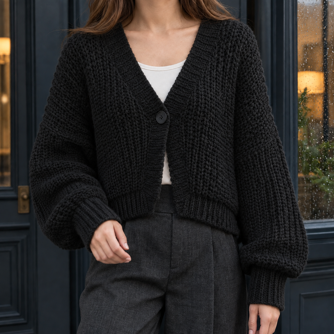Lillian Chunky Cardigan - Black