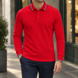 Zane-Hayes Tipped Polo - Collar - Red