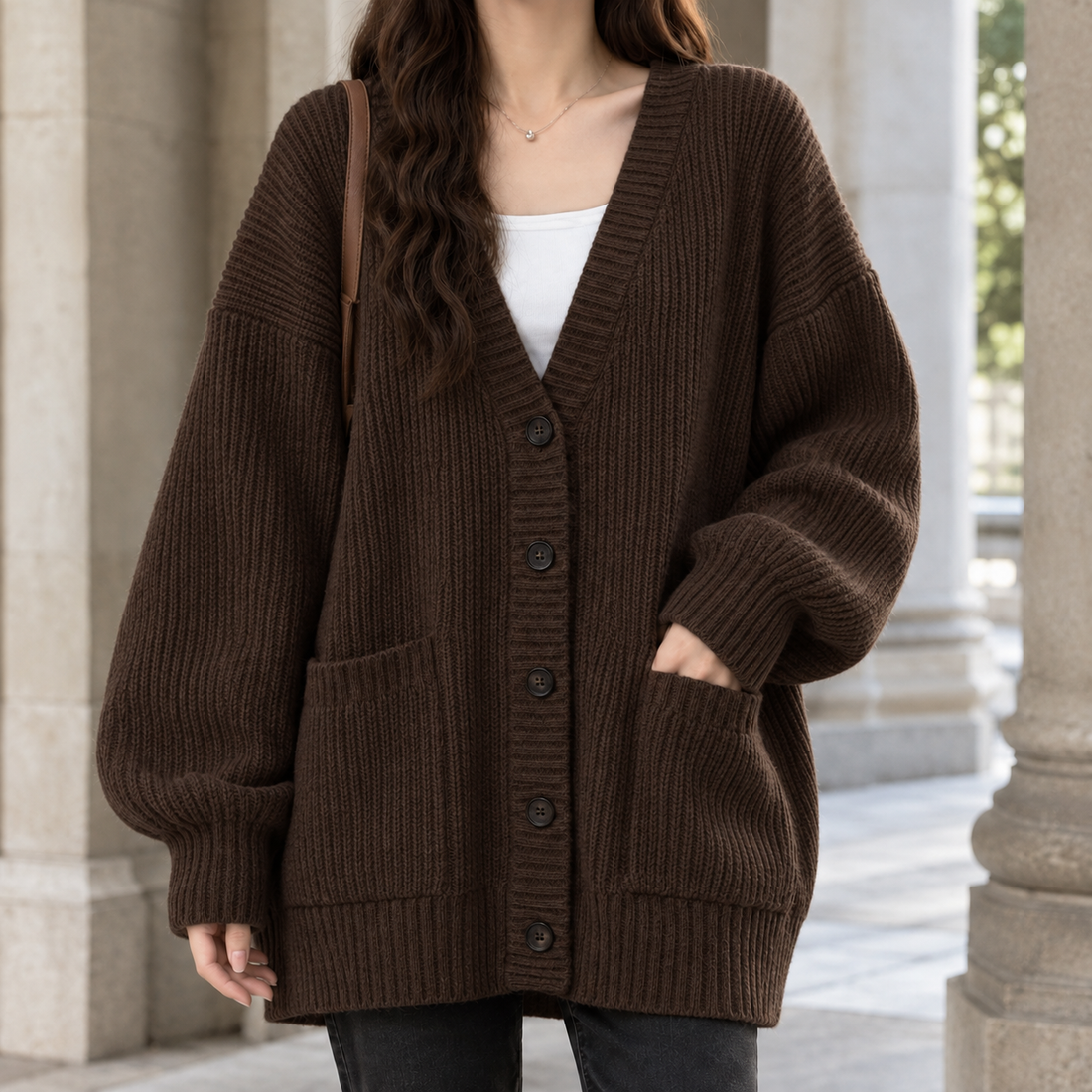 Ursuline Ribbed Jacket - Brown