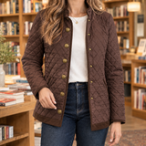 Lavinia-Rose Diamond Quilted Jacket - Coffee Brown