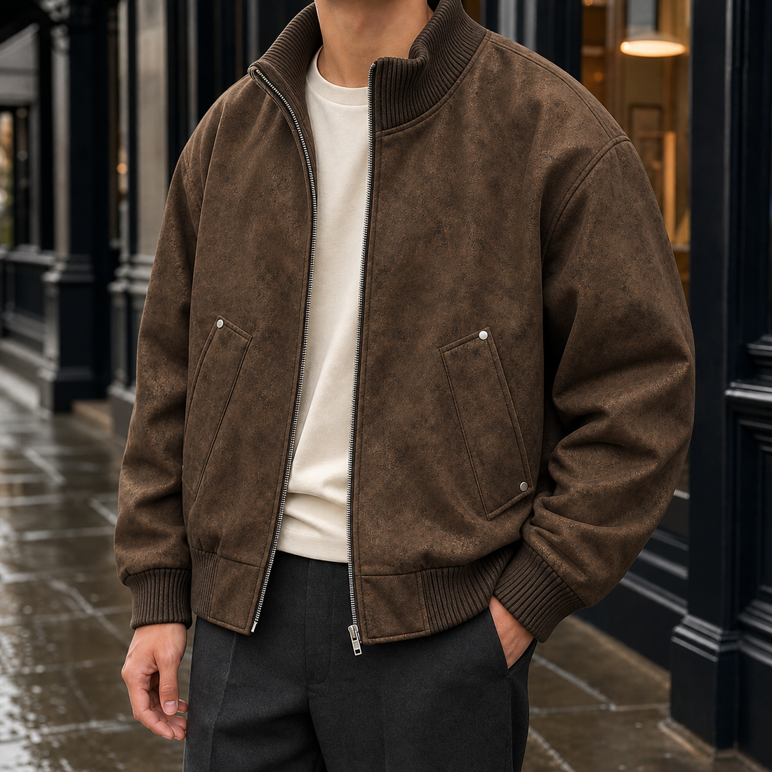 Arend-Cole Bomber Jacket - Brown