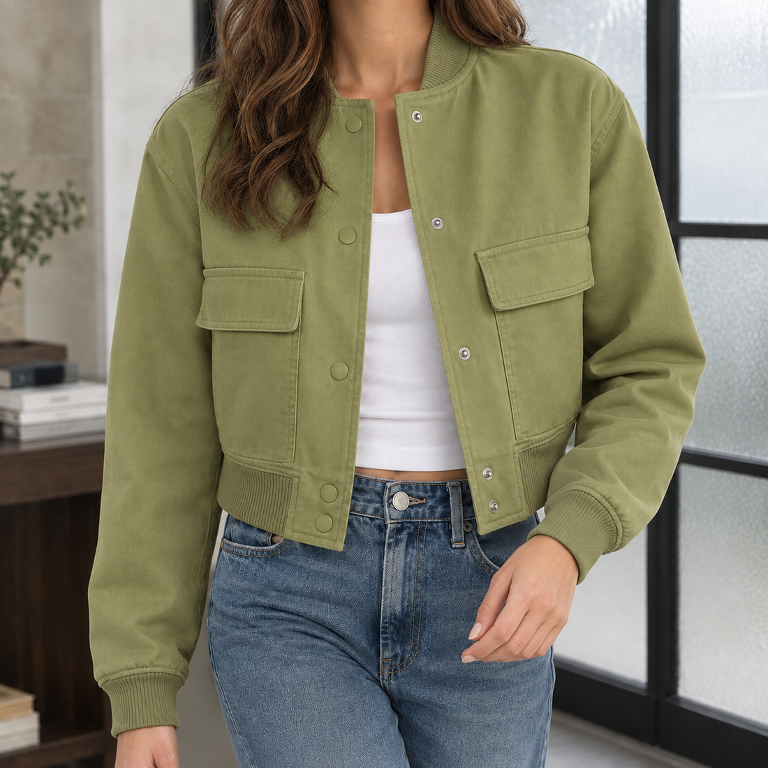 Rebecca Utility Jacket - Olive Green
