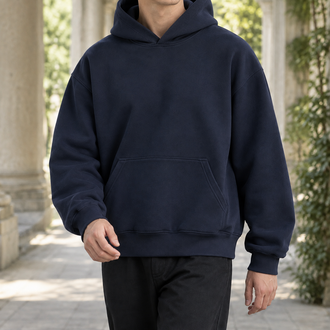 Forrester-York Hooded Hoodie - Navy Blue