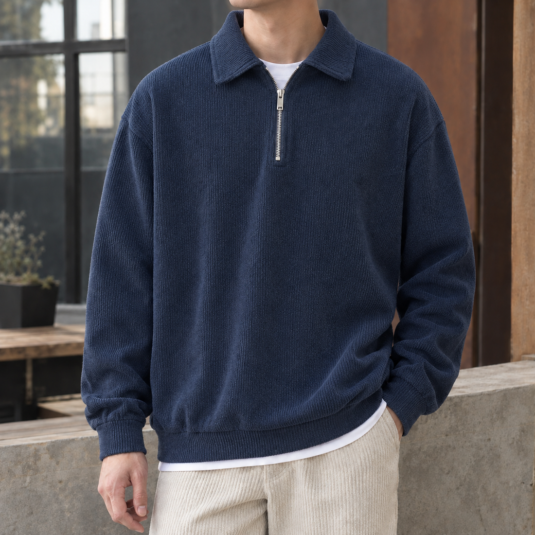 Holden-Flynn Quarter Zip Sweater - Blue