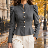 Henriette-Claire Peplum Jacket - Gray