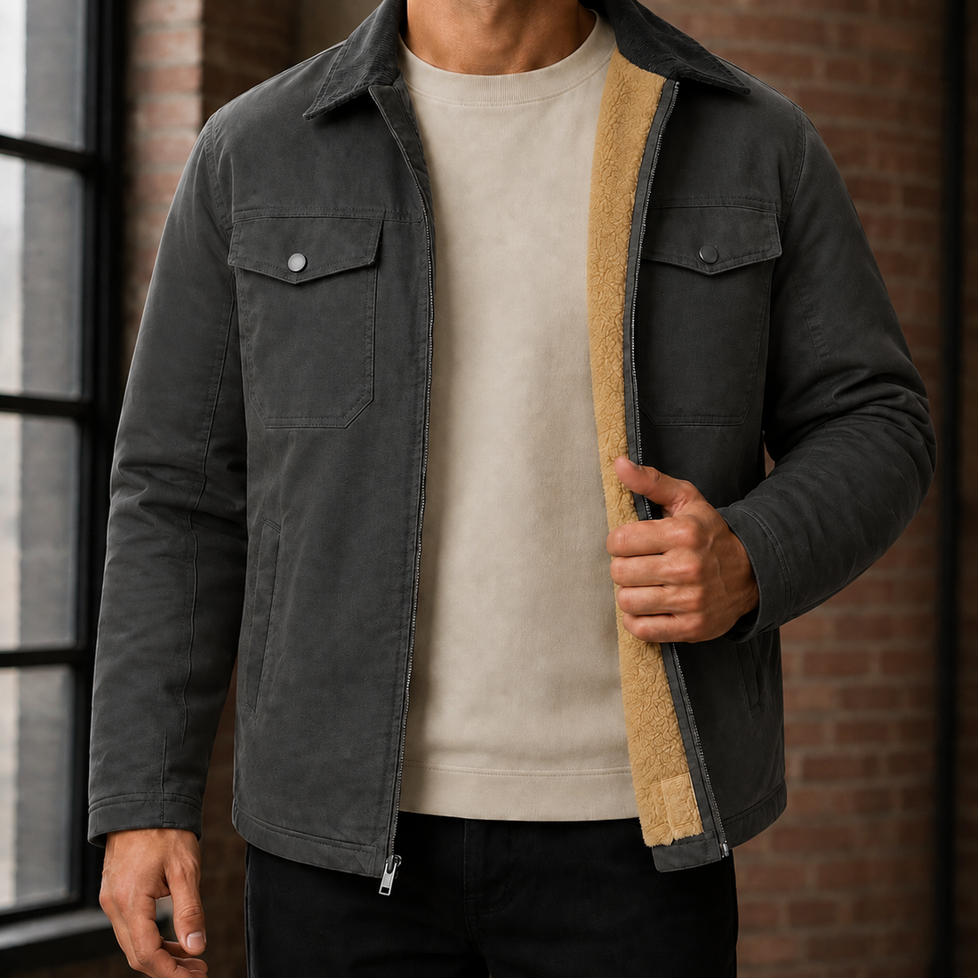 Gabriel-Dean Sherpa Jacket - Gray