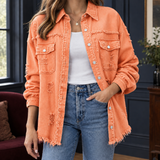 Marguerite-Kate Denim Overshirt - Orange