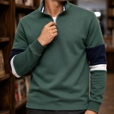 Barnaby-Rhys Quarter-Zip Sweater - Forest Green