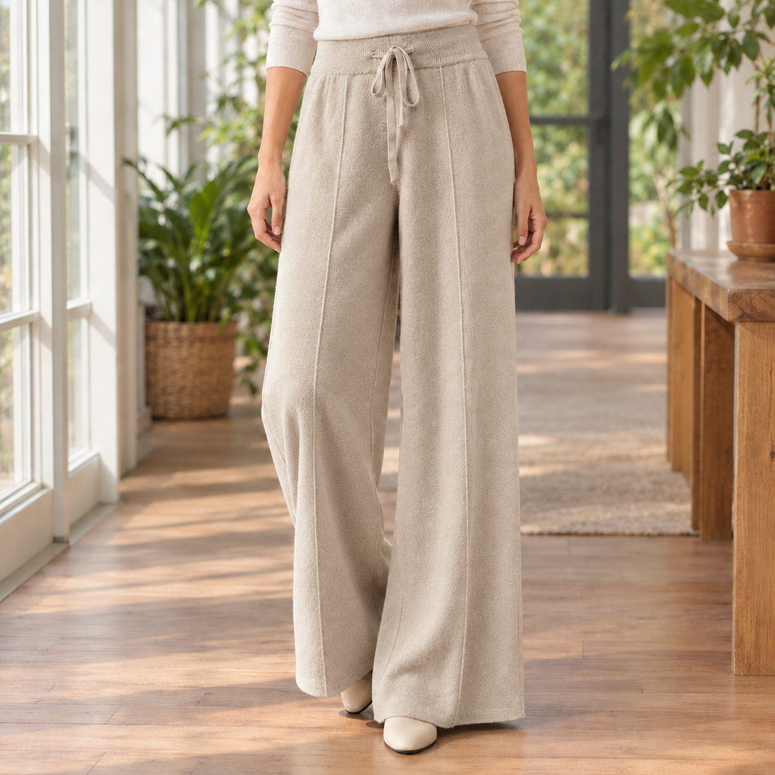 Mathilde-Marie Wide Leg Pants - Beige