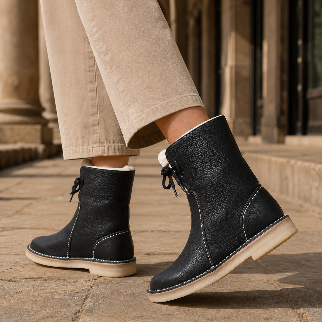 Ardenti Lace-Up Boots - Black