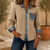 Olympia Denim Trim Shirt - Khaki