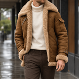 Gustav-Tate Suede Aviator Jacket - Tan