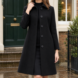 Ludovica-Jade A-Line Coat - Black Padded Lining