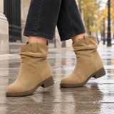 Ferrara-Milano Slouch Ankle Boots - Khaki