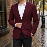 Jake-Lane Slim Fit Blazer - Burgundy