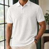 Alphonse-York Textured Polo - White