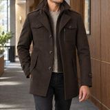 Benjamin Double Collar Coat - Brown