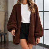 Tiphaine-Jane Open Front Sweater - Brown