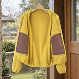 Pascal-West Contrast Fleece Jacket - Leaves Yellow