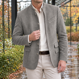 Carter-Tate Stand Collar Blazer - Light Gray