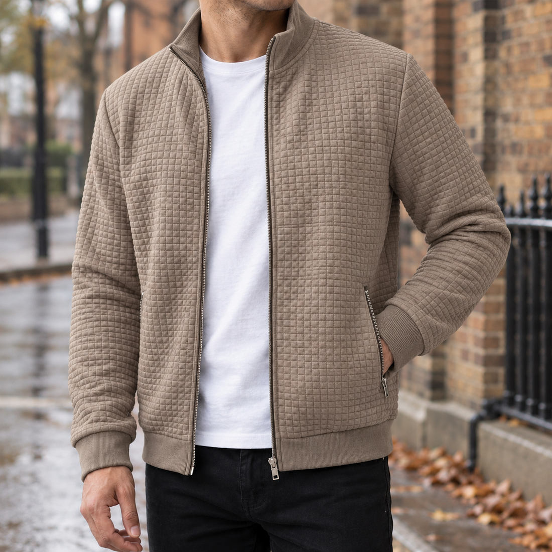 Horace-Reid Quilted Jacket - Khaki